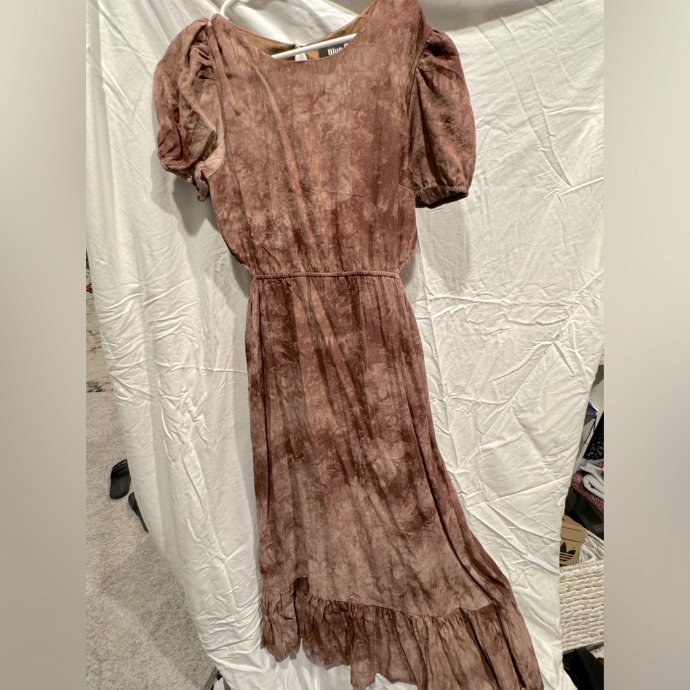 Brown marble print dress L